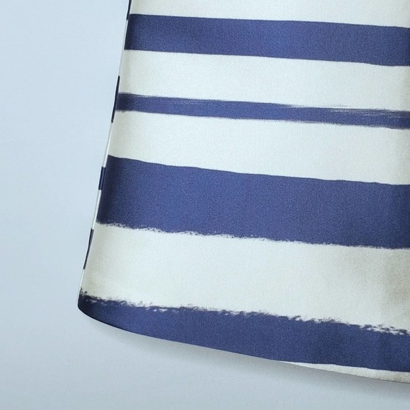 Topshop Striped Midi Skirt Asymmetric Navy Size 4 - Picture 4 of 13